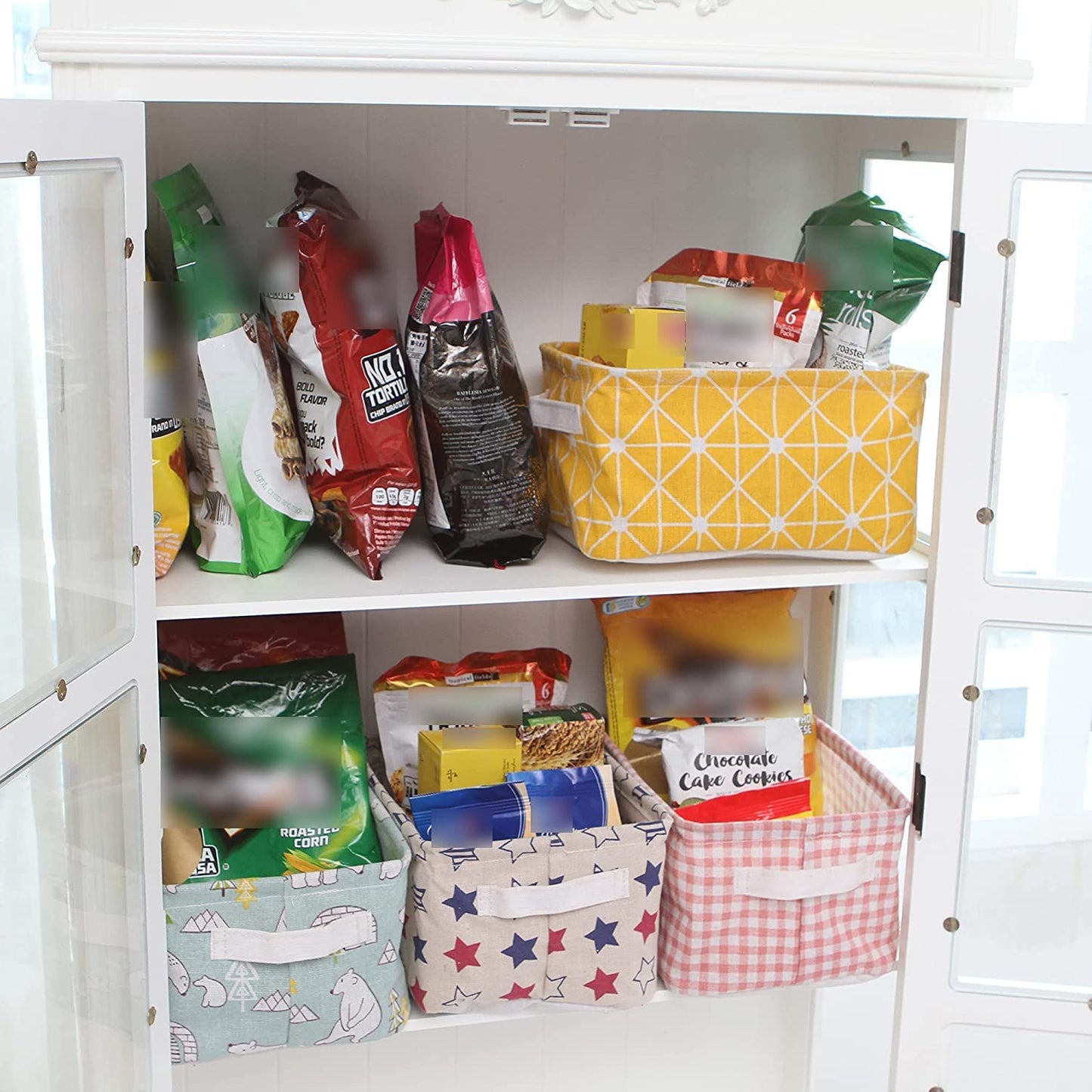 Collapsible Small Canvas Fabric Storage Basket