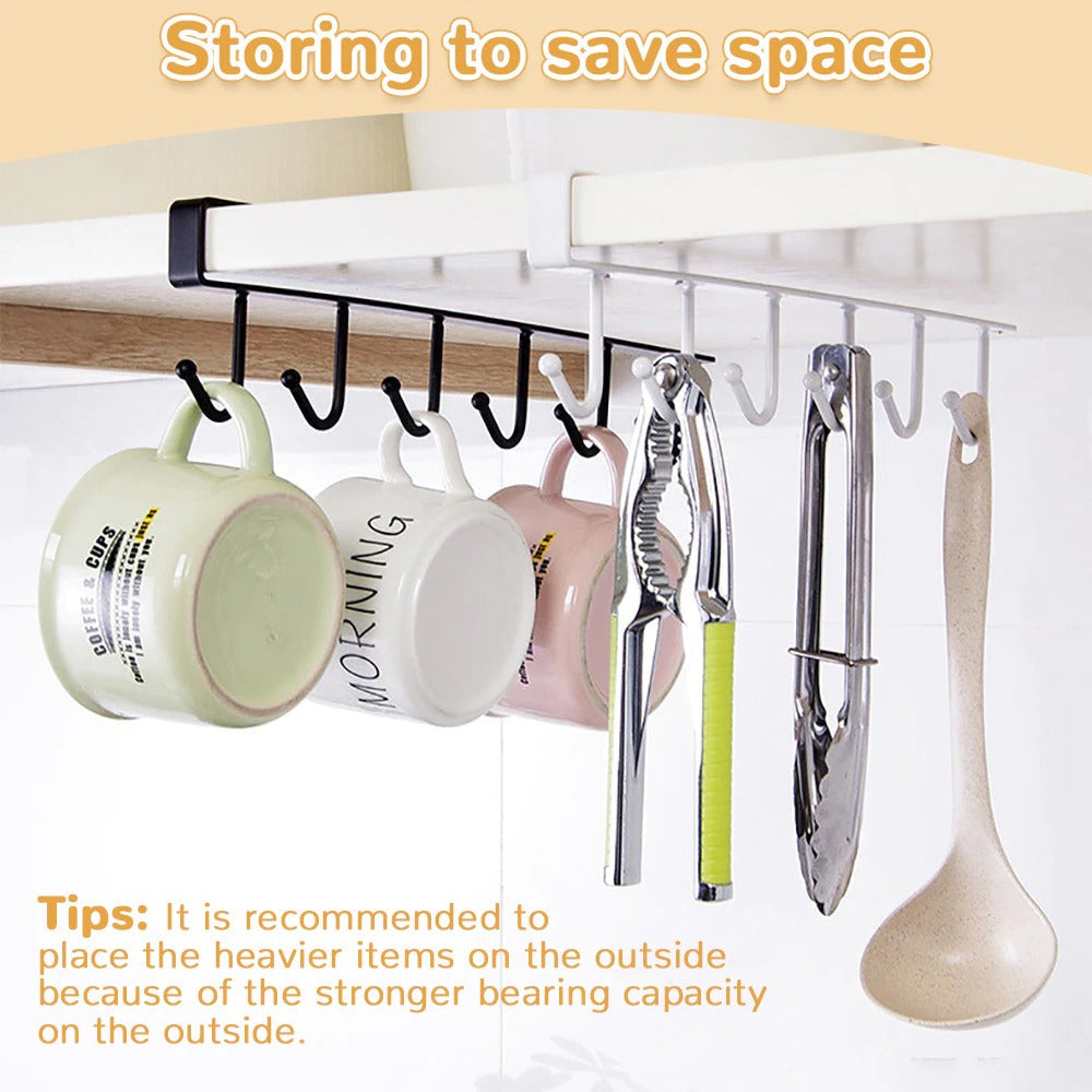 Babiva's 6 in 1 Hooks Storage Shelf